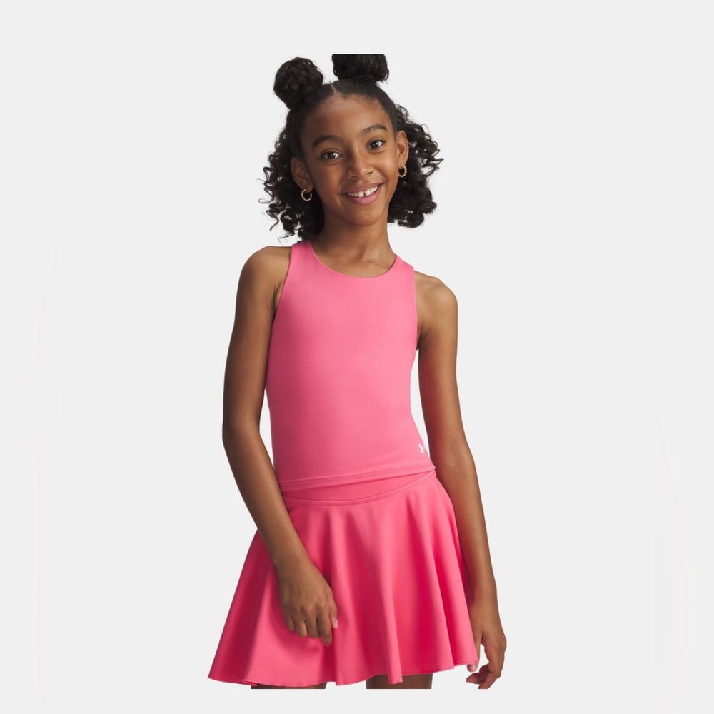 NWT Under Armour Girls Motion Crop Tank Youth Large Pink Athletic